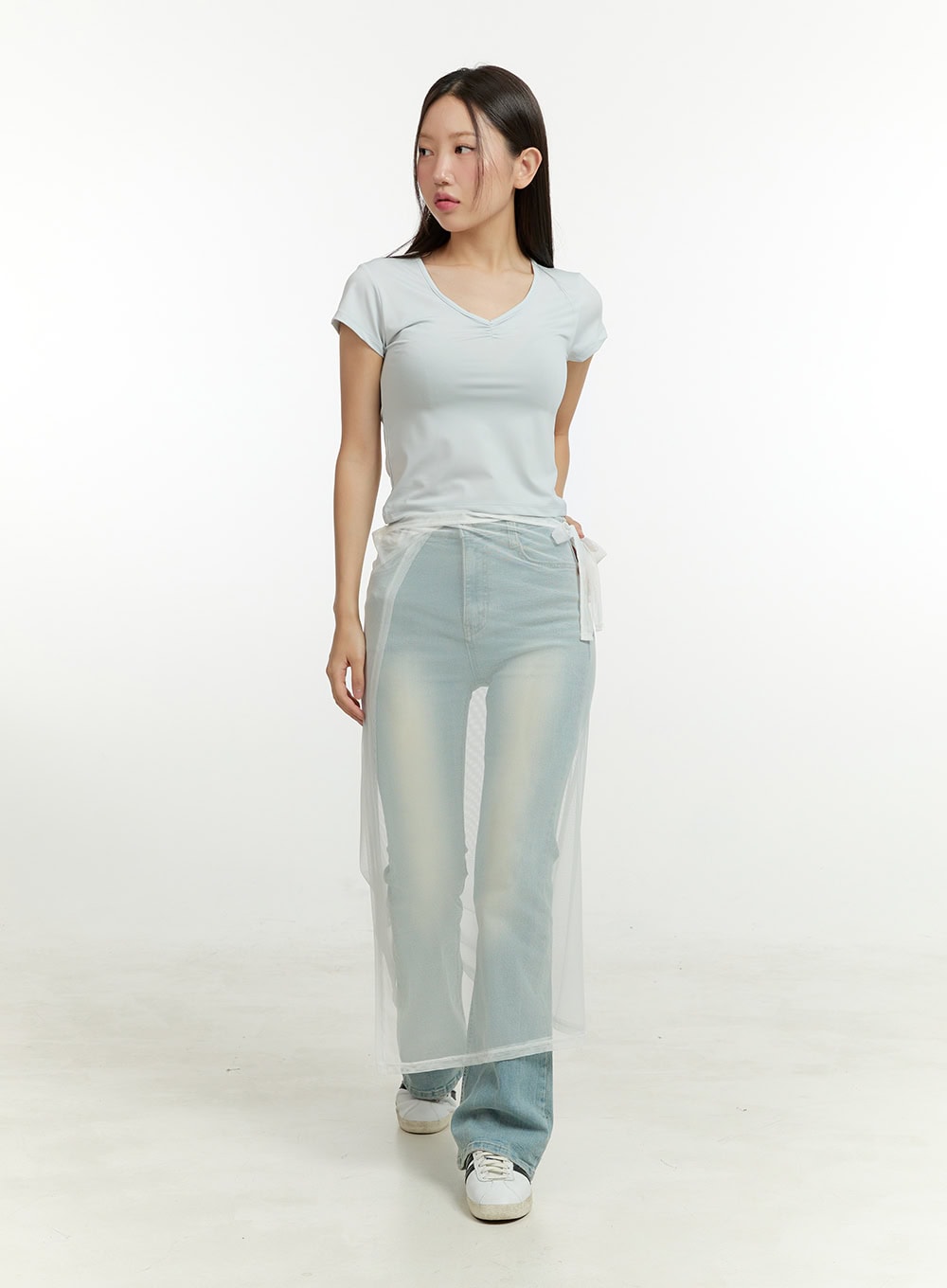 Mesh Maxi Wrap Skirt CU428